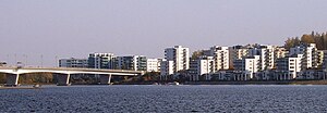 The Kuokkala Bridge and buildings of Ainolanranta.