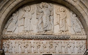 Tímpano románico de San Sernin, de finales del siglo XI o principios del XII.