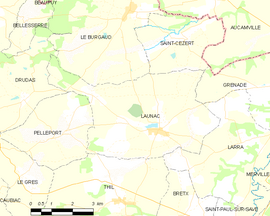 Mapa obce Launac