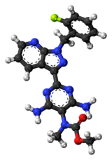 Ball-and-stick model of riociguat