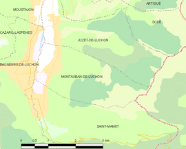 Mapa obce Montauban-de-Luchon
