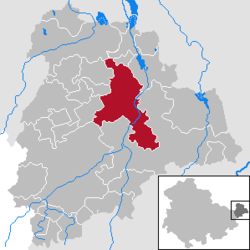 Elhelyezkedése Altenburger Land járás térképén