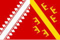 Le drapeau administratif juxtaposant les armes de l'Alsace.