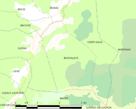 Mapa obce Burgalays
