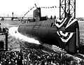 Image 31The launching ceremony of the USS Nautilus January 1954. In 1958 it would become the first vessel to reach the North Pole. (from Nuclear power)