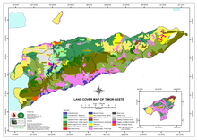 Map showing the different types of land cover in East Timor