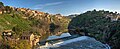 Image 14 Tagus River Photo credit: David Iliff The Tagus River, seen here passing through the World Heritage listed city of Toledo, Spain. It is the longest river on the Iberian Peninsula at 1,038 kilometres (645 mi). It begins its journey in the Albarracín mountains in Spain, and follows a very constricted course for much of its length before reaching the Atlantic Ocean in Portugal. More selected pictures