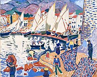 André Derain, 1905, Le séchage des voiles (The Drying Sails), oil on canvas, 82 × 101 cm, Pushkin Museum, Moscow. Exhibited at the 1905 Salon d'Automne