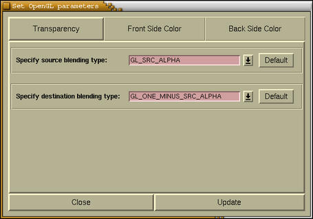 Isosurface color parameters