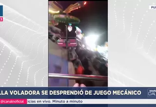 Puno: Tres heridos tras desprenderse silla voladora de juego mecánico