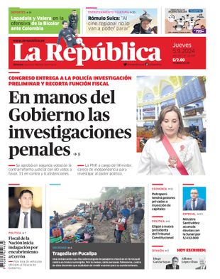 Edición Impresa - La Republica | Lima - Jueves 05 de Setiembre del 2024