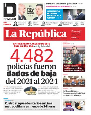 Edición Impresa - La Republica | Lima - Domingo 08 de Setiembre del 2024