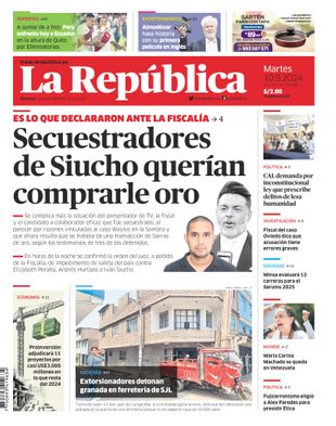 Edición Impresa - La Republica | Lima - Martes 10 de Setiembre del 2024