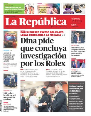 Edición Impresa - La Republica | Lima - Viernes 13 de Setiembre del 2024