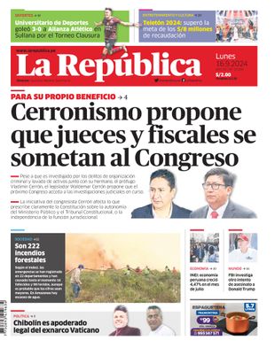 Edición Impresa - La Republica | Lima - Lunes 16 de Setiembre del 2024