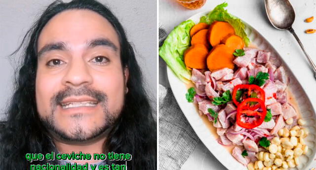 El joven cuestionó que en el ranking Taste Atlas se promocione el ceviche de pulpo ecuatoriano como si fuese peruano. Foto: composición LOL / capturas de TikTok / @TopTriper1 / Craving Journals