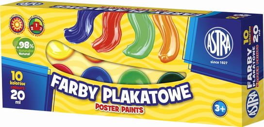 Farby plakatowe Astra 10 kolorów - 20 ml Astra