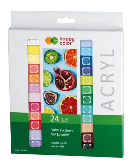 Happy Color, Farby akrylowe, 24 sztuki, 12 ml Happy Color