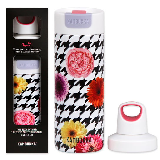 Kambukka, kubek termiczny Olympus 500ml Floral Patchwork + nakrętka Reno, zestaw prezentowy KAMBUKKA