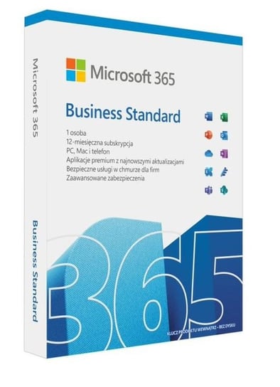 Microsoft, Microsoft 365 Business Standard PL P8 1Y Win/Mac Medialess Box KLQ-00686 Zastępuje P/N: KLQ-00472 Inny producent