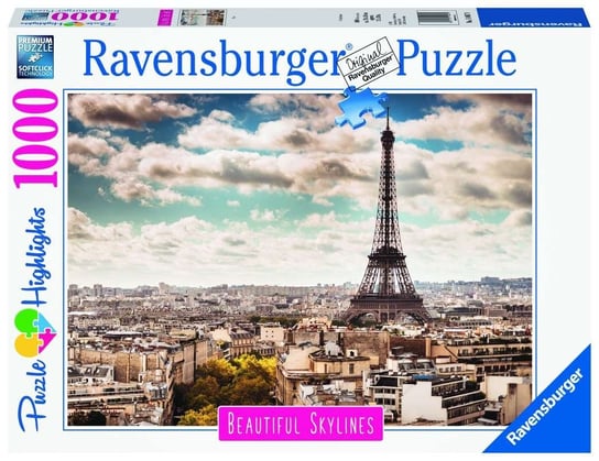 Ravensburger, puzzle, Highlights, Paryż, 1000 el. Ravensburger