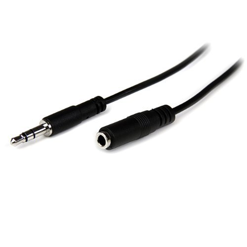 StarTech.com 2 m cienki przedłużacz stereo 3,5 mm - męski / żeński - przedłużacz audio słuchawek Przewód - 2x Mini Jack 3,5 mm - 2 m (MU2MMFS) Trust