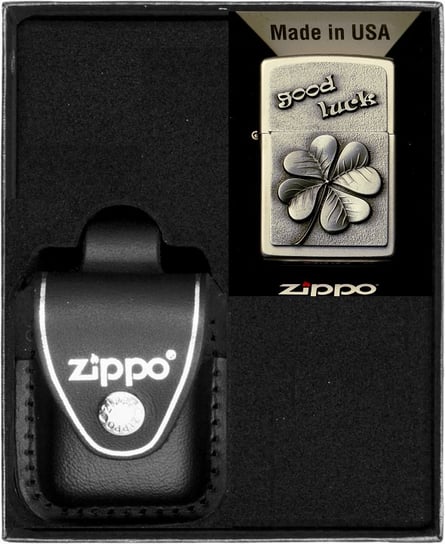 Zestaw Zapalniczka ZIPPO GOOD LUCK CLOVER Prezentowy No3 Zippo USA