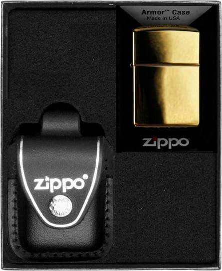 Zestaw Zapalniczka ZIPPO HIGH POLISHED BRASS ARMOR HEAVY Prezentowy No3 Zippo USA