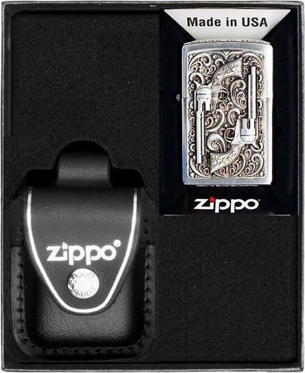 Zestaw Zapalniczka ZIPPO REVOLVER EMBLEM Prezentowy No3 Zippo USA