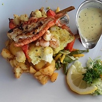 Monkfish with lobster tails at Kaffi Duus #Keflavik #iceland #food  #fish #dinner