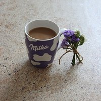 Morning #coffee #jacobs #with #caramel #topping #l4l #flowers #violet #best #milkacup ♡