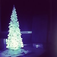 Setting the Christmas mood :) #christmas  #tree #christmastree #shiny #shining #light #decor #blue #snow #icy #ice #warm #evening #mood