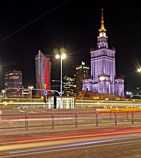 Warszawa nocą