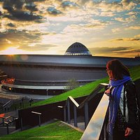 Sunset #girl #polishgirl #redhair #bluescarf  #handmade #photo #nikon #katowice #spodek #slaskie #polska #poland