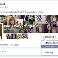 [FACEBOOK] Dodawanie stron do list zainteresowań