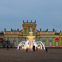 King's Palace and Garden in Wilanów. Magical Winter Lights.