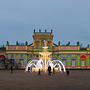 kings palace and garden in wilanów. magical winter lights