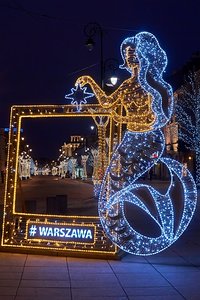 Warsaw - City of lights. Part 1. Christmas lighting on the Nowy Świat Street.