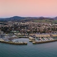 Panorama Greystones o poranku z Drona