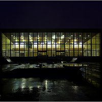 Sports hall in the evening