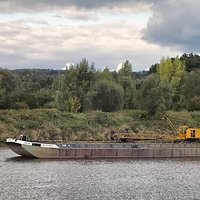 Barge on Wisła river