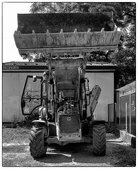 JCB 3CX with open hood