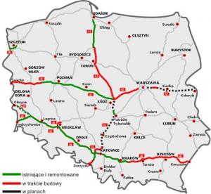 Polska - Autostrady w Polsce