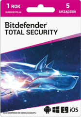 Program Antywirusowy Bitdefender Total Security 2021 (5 użytkowników)