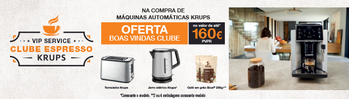 Especial Krups 01 julho a 31 dezembro de 2024. Promoção nos produtos assinalados.