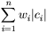 $\sum_{i=1}^n{w_i|c_i|}$