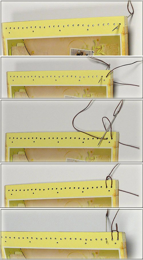 Скрапбукинг - переплет альбома нитками