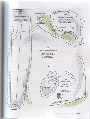 Шьём мягкую игрушку - очаровательного реалистичного кота. Выкройки, советы по шитью.