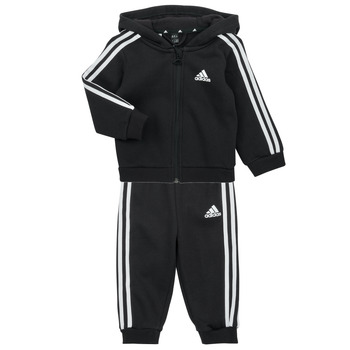 Oblačila Dečki Trenirka komplet Adidas Sportswear 3S FZ FL JOG Črna / Bela