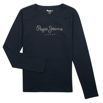 Oblečenie Dievča Tričká s dlhým rukávom Pepe jeans HANA GLITTER LS Námornícka modrá